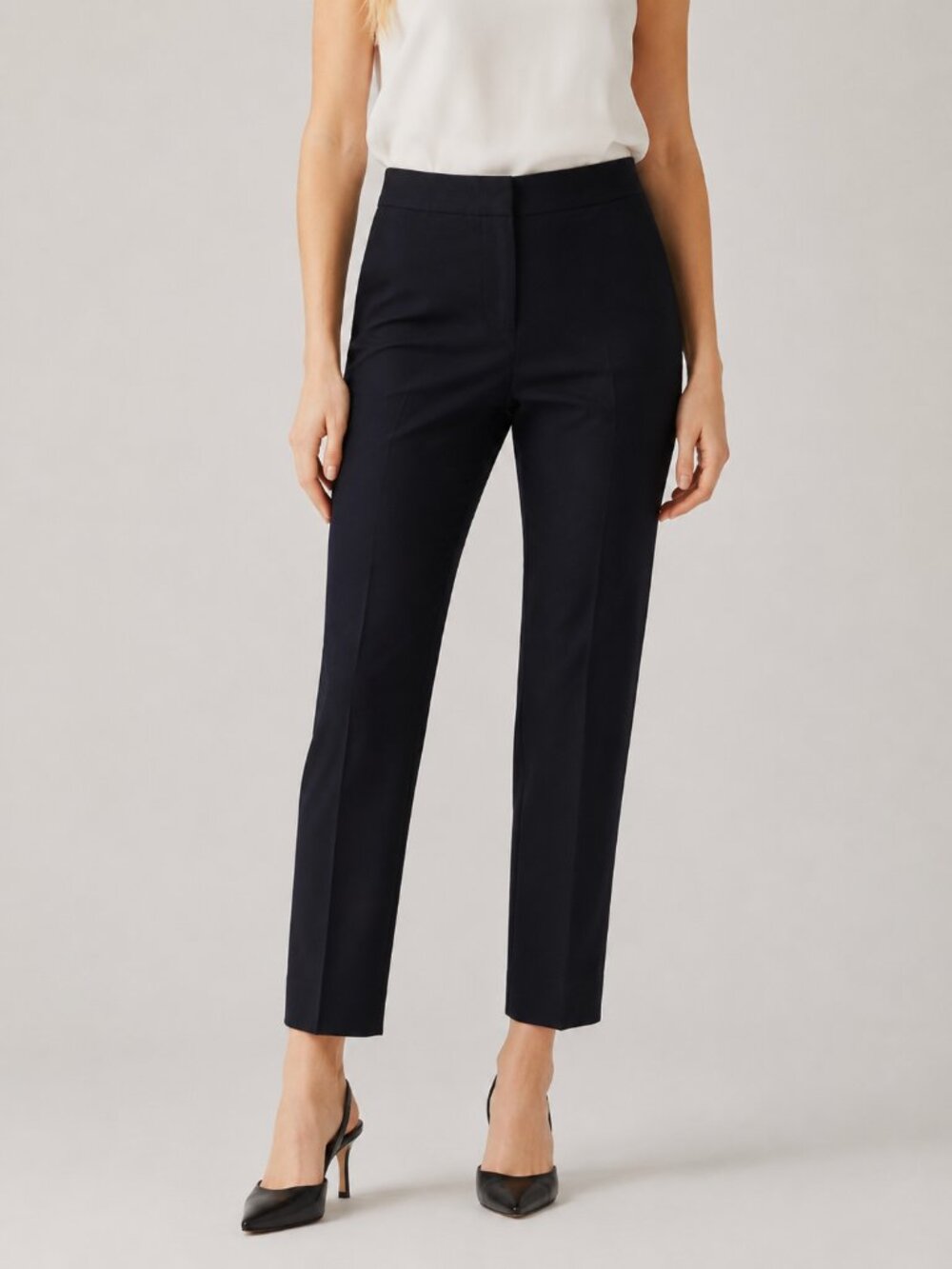 2/$30 J. Crew Cotton Trouser Mid Rise Navy 14 #A3038
